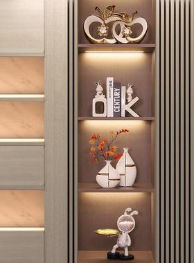 现代电视柜酒柜装饰品陶瓷摆件轻奢高档家居客厅玄关乔迁新居礼品