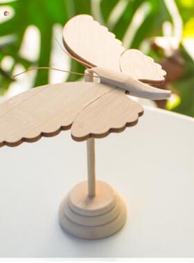 覆古怀旧竹木产品平衡蝴蝶饰品家居装饰桌面客厅饰品工艺品礼品