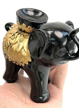 水晶球工艺品底座球托蛋雕托树脂大象工艺品支架复古做旧