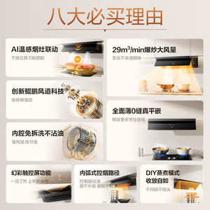 名气变频抽油烟机厨房家用29大吸力星河F11燃气灶套装F10老板出品