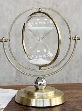 优选欧式合金玻璃古铜色沙漏摆件 现代轻奢客厅玄关酒柜装饰工艺