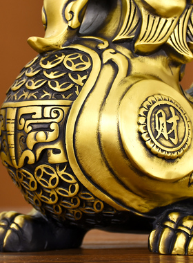 优选大号纯铜貔貅一对摆件公母客厅店铺开业招财聚财霸王皮丘镇宅