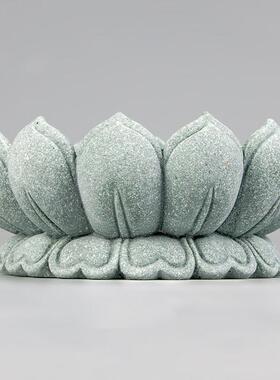 国潮中式青砂石大日莲花座创意配件摆件办公家茶桌居手办置物底座