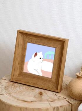 桌面玄关背景墙卡通猫咪装饰画