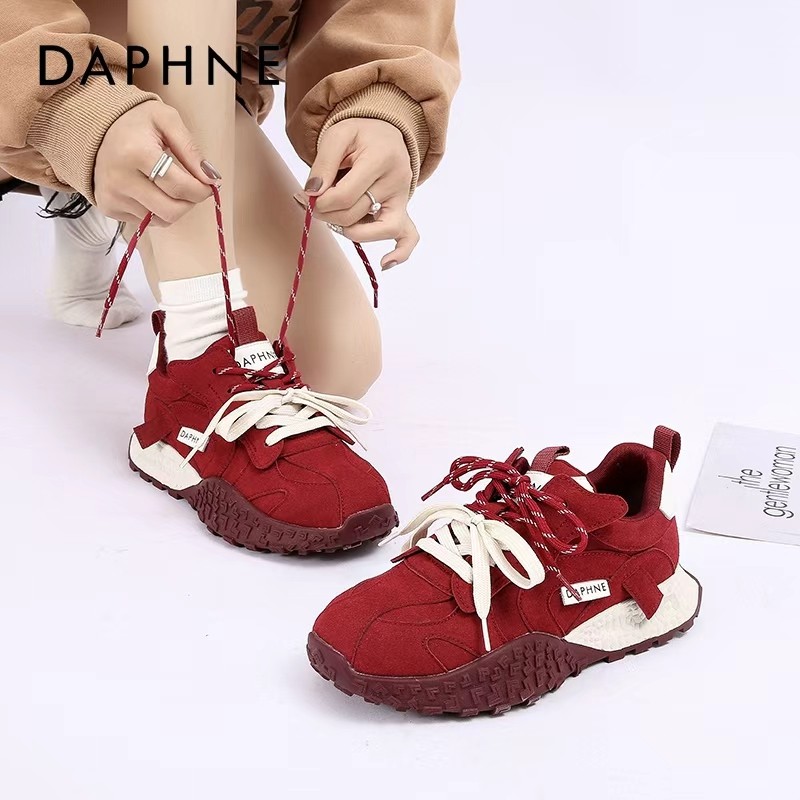 达芙妮小个子内增高鸳鸯带德训鞋女秋冬休闲运动鞋复古阿甘鞋软底,淘宝优惠券,粉丝福利购,淘宝优惠卷