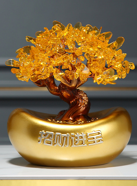 鹿摆件创意发财树客厅装饰办公室玄关酒柜电视柜家居轻奢装饰品