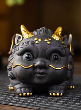 招财貔貅摆件家居饰品手工客厅茶几茶桌茶室摆设精品紫砂茶宠可养