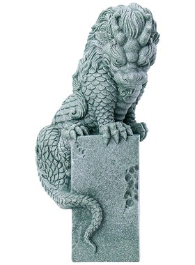 优选碌心  中式复古桌面摆件青砂石盘龙石玺鱼缸假山造景摆件桌面