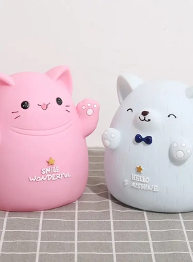 大容量招财猫只进不出储钱罐