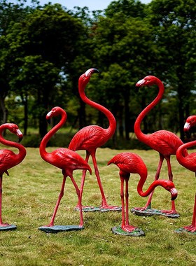 优选户外玻璃钢火烈鸟雕塑仿真动物园林景观雕塑公园装饰摆件厂家