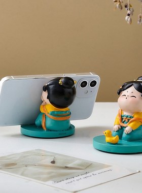 手机桌面支架可爱m卡通办公桌装饰摆件工位解压治愈系小礼物送女