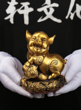 纯铜十二生肖摆件全套铜狗鼠x牛虎兔龙蛇马羊猴鸡猪招財三合吉祥