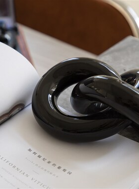 创意永恒同心结抽j象艺术摆件家居客厅礼物小装饰品现代轻奢工艺