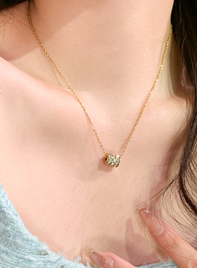 高级感银色小蛮腰钛钢项链女生小众锁骨链颈链吊坠首饰品