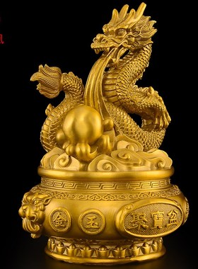 铜十二生肖摆件全套黄铜聚宝盆生肖鼠牛虎兔龙蛇马羊猴鸡狗猪三合