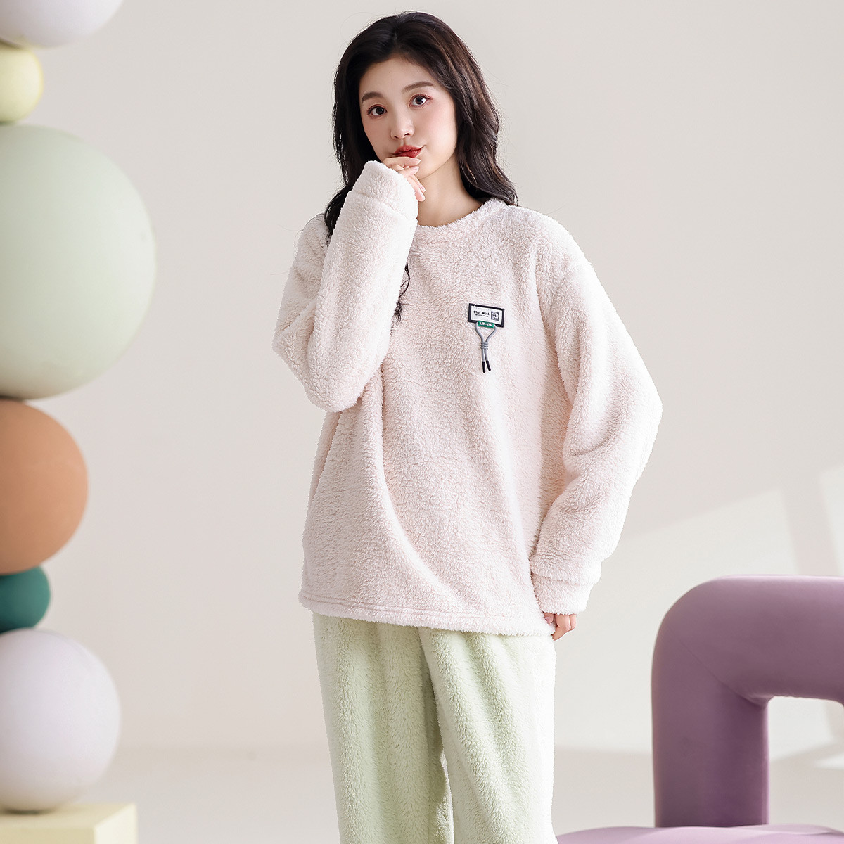GOSO女士珊瑚绒睡衣2025秋冬新款舒适保暖家居服家居服套装可外穿 GOSO女士珊瑚绒睡衣2025秋冬新款舒适保暖家居服家居服套装可外穿