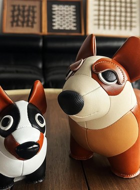 玩宠 萌宠系列  柯基犬手工皮质暖居生日礼物儿童公仔装饰摆件