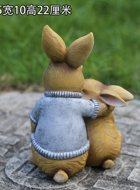 花园小摆件 庭院装饰创意树脂工艺品家居饰品可爱动物小兔子摆件