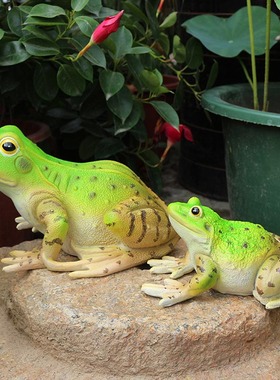 优选水池小动物仿真青蛙摆件雕塑户外花园庭院造景假山鱼缸树脂装