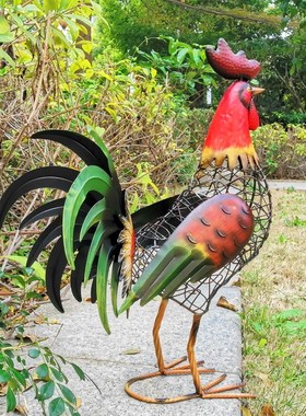 优选欧美热销田园写实户外园林装饰落地摆件铁艺动物工艺品铁线公