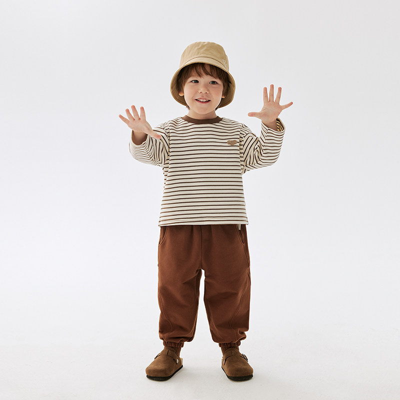 考拉鼻鼻[活力彩条T恤·休闲百搭]儿童宽松微弹亲肤长袖上衣,淘宝优惠券,粉丝福利购,淘宝优惠卷