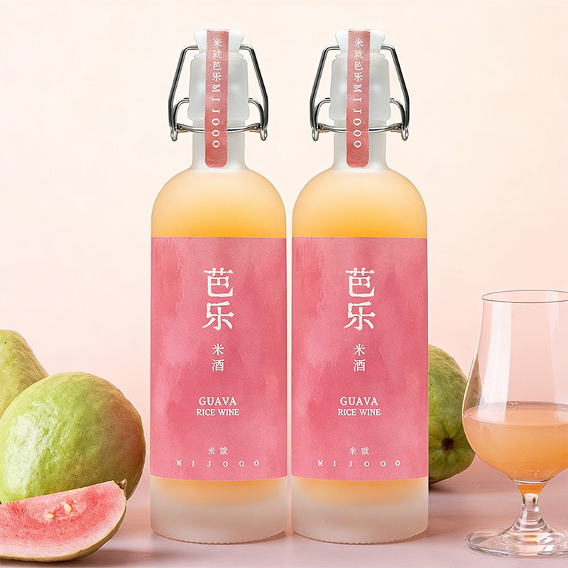 糯言米酒芭乐米酒红心芭乐原浆低温发酵15天芭乐低度米酒500ml,淘宝优惠券,粉丝福利购,淘宝优惠卷