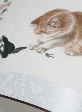 齐白石猫趣图国画动物画水墨工笔画高清微喷复制横轴挂画临摹手稿