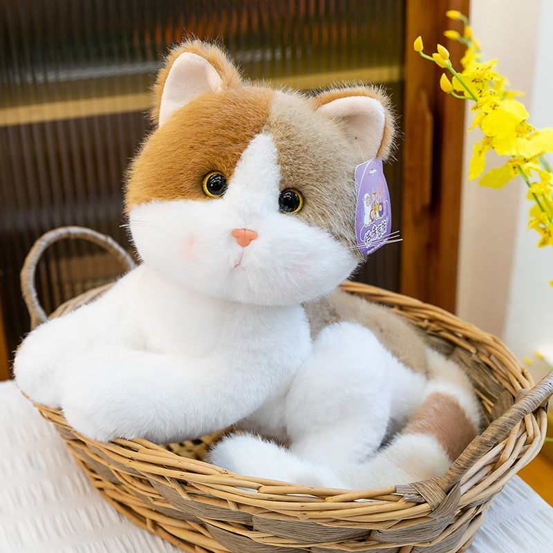 仿真趴姿小猫公仔毛绒玩具宠物玩偶布娃娃儿童生日礼物送女生闺蜜 - 图0