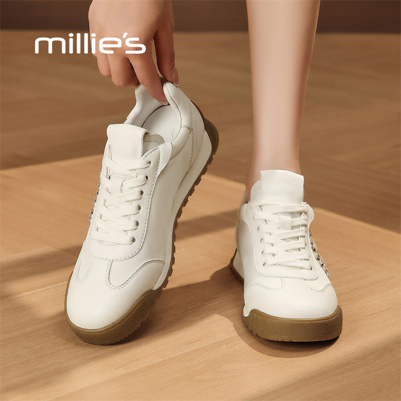 MILLIE'S/妙丽2025秋季新款时尚真皮休闲深口平底懒人渔夫鞋女,淘宝优惠券,粉丝福利购,淘宝优惠卷