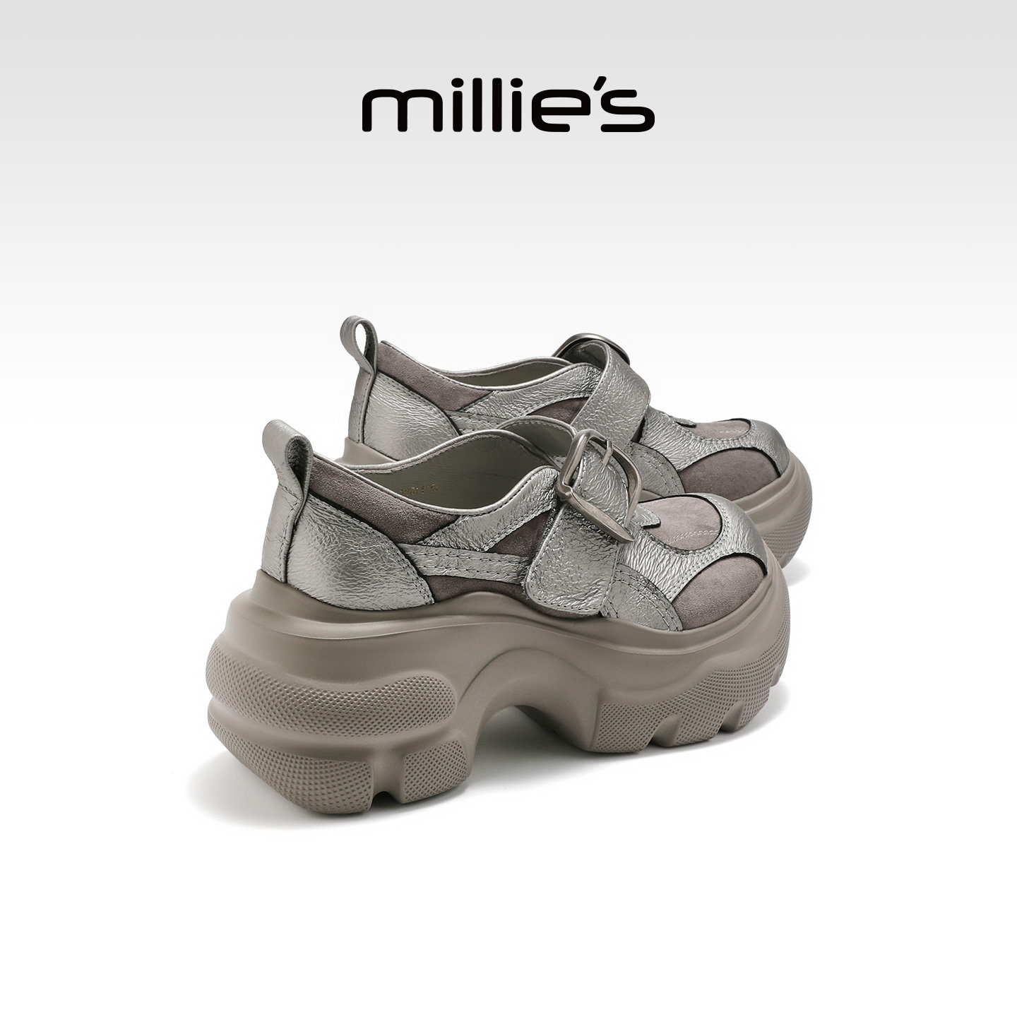 MILLIE'S/妙丽厚底玛丽珍鞋女2026春季新款魔术贴百搭增高休闲鞋Q,淘宝优惠券,粉丝福利购,淘宝优惠卷