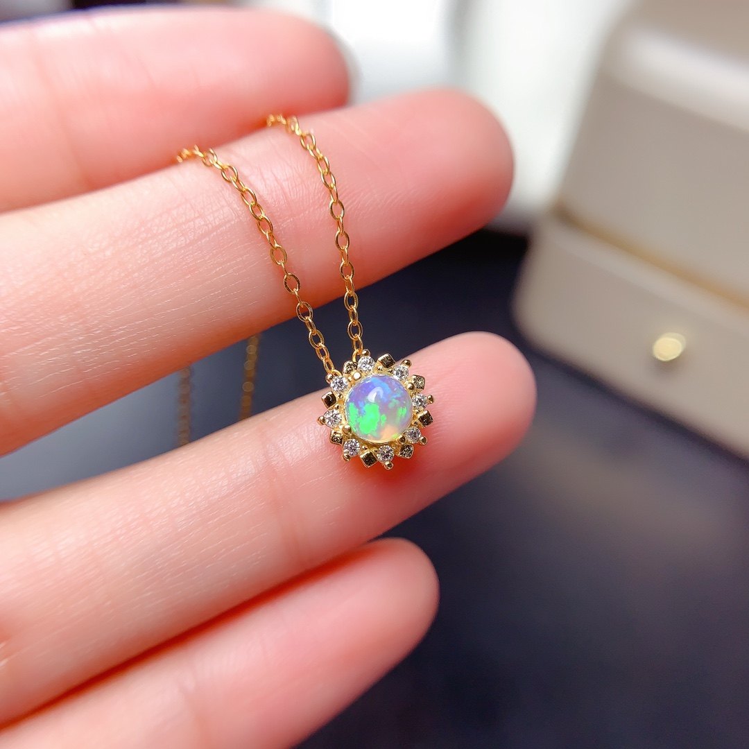 【中国地质大学】天然欧泊戒指吊坠耳钉套装颜色好S925银5*5mm,淘宝优惠券,粉丝福利购,淘宝优惠卷