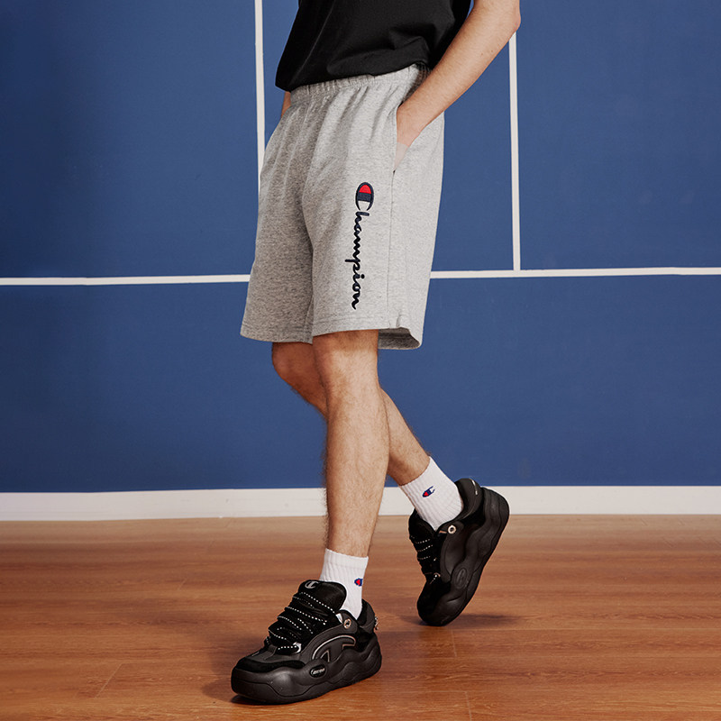 Champion冠军短裤男25夏季新款刺绣草写logo纯色运动裤休闲裤子女,淘宝优惠券,粉丝福利购,淘宝优惠卷