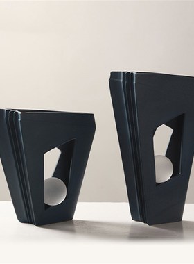 优选简约现代创意几何陶瓷摆件样板间酒店侘寂风别墅餐厅客厅装饰