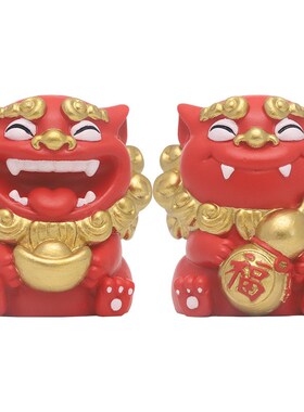 优选国潮狮子喜狮风狮爷对狮家居吉祥物摆件装饰厦门桌面中式旅游