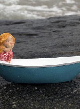 可爱美人鱼摆件创意装饰品鱼缸少女心烘焙蛋糕生日送情侣女生礼物