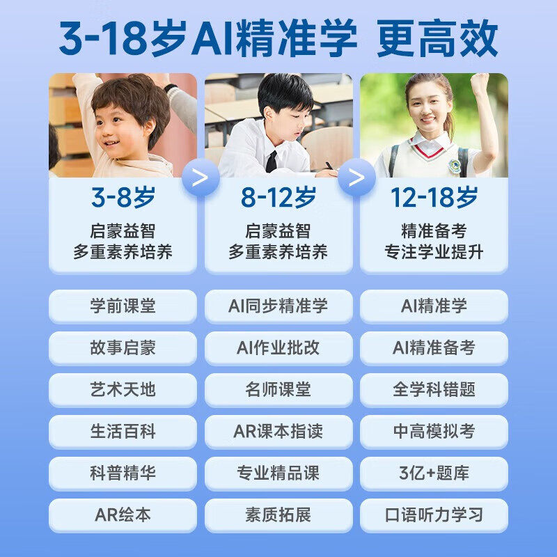 官方旗舰2025新款R16智能AI学习机幼小初高中学生通用AG护眼平板电脑课本全科同步家教英语点读家教机,淘宝优惠券,粉丝福利购,淘宝优惠卷