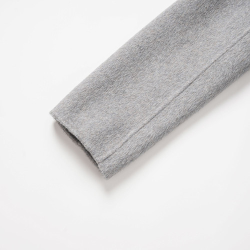 R-HER【围领毛呢】围巾羊毛骆驼绒气质双排扣设计大衣RC25101413 - 图2