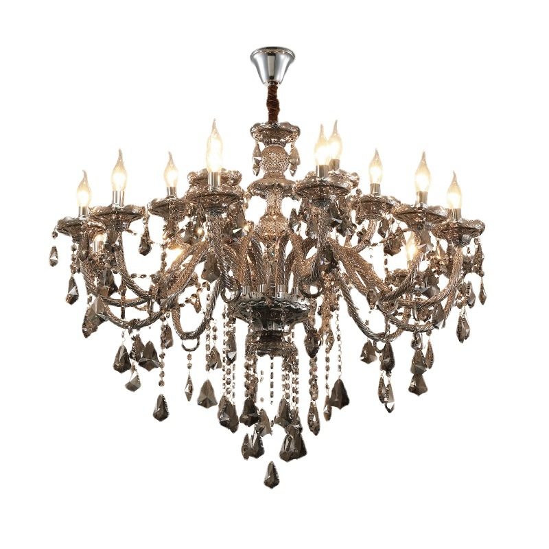 烟灰色水晶吊灯酒店会所工程灯欧式大气别墅大厅客厅餐厅卧室灯具,淘宝优惠券,粉丝福利购,淘宝优惠卷