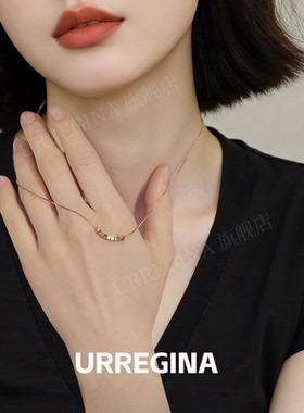 URREGINA新款银蛇骨项链高级感