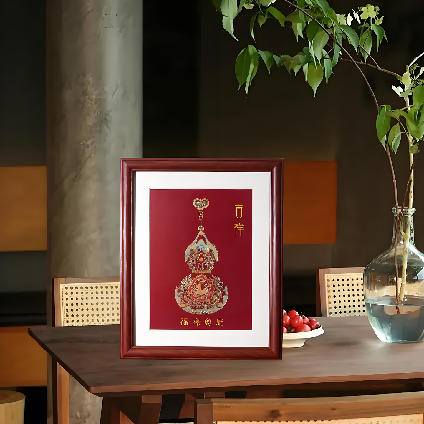 福禄安康铜雕画茶室书房轻奢相框摆台新中式国潮办公室装饰画摆件,淘宝优惠券,粉丝福利购,淘宝优惠卷