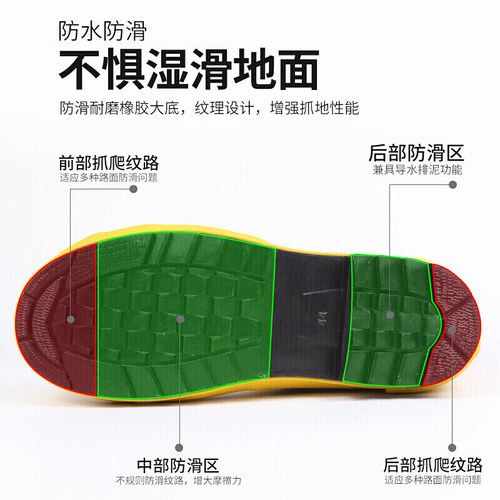 带钢板消防灭火防护靴战斗橡胶靴带钢比武训练靴专用鞋店长推荐品 - 图3