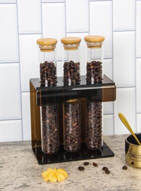 全屋定制厨房橱柜具样板间软装饰品密封罐试管展示架餐厅台面摆件