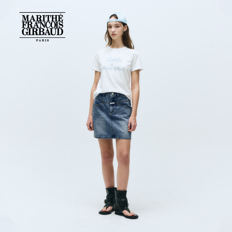MARITHE 女士印花LOGO短袖T恤 潮流圆领休闲舒适上衣2025年夏韩系,淘宝优惠券,粉丝福利购,淘宝优惠卷