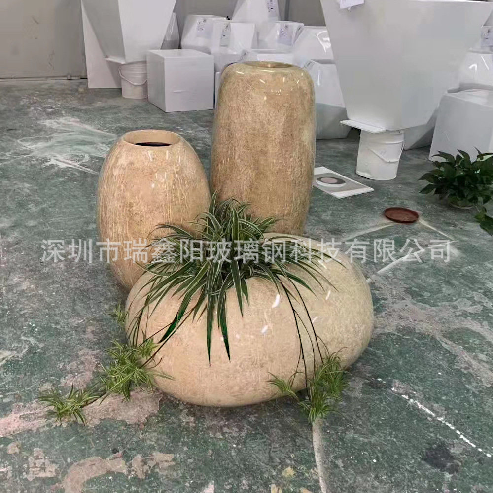 玻璃钢落地花瓶 现代简约玻璃钢花盆 圆形玻璃钢纤维 白色花盆,淘宝优惠券,粉丝福利购,淘宝优惠卷