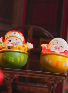 五福不倒翁工艺品国潮迷你桌面