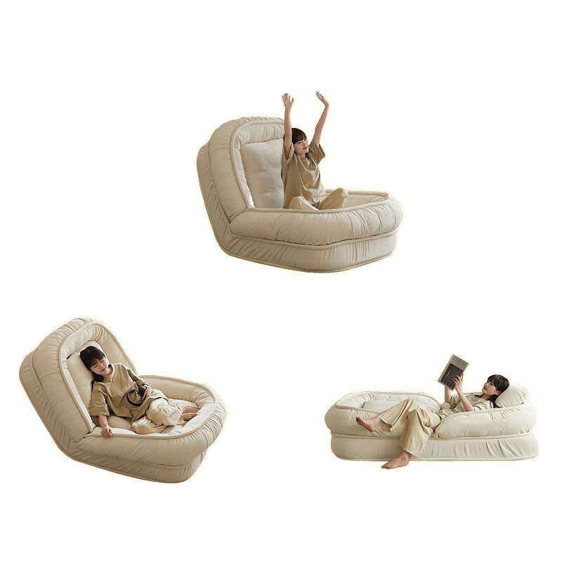 人类狗窝懒人沙发奶油风单人巨大沙发床出租房阳台卧室双人大躺椅,淘宝优惠券,粉丝福利购,淘宝优惠卷