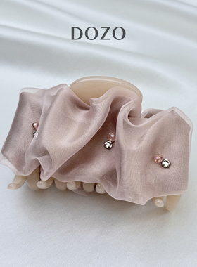 DOZO真丝抓夹女气质高级感鲨鱼夹