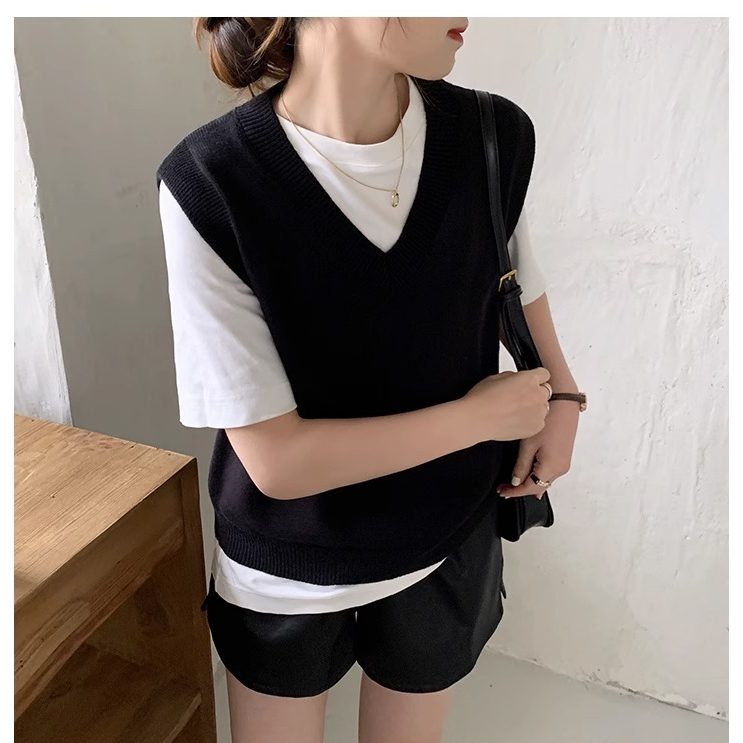 2026春款叠穿新款宽松复古针织毛衣马甲女背心韩版百搭外穿外套L1