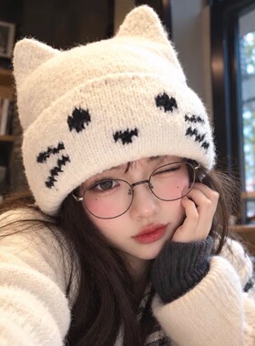 9m！带猫耳朵的针织帽好可爱！！