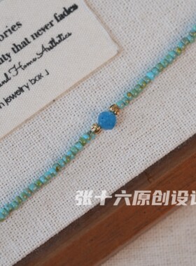 张十六原创设计手工复古蓝色项链